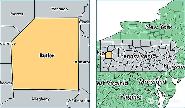 location of Butler county on a map