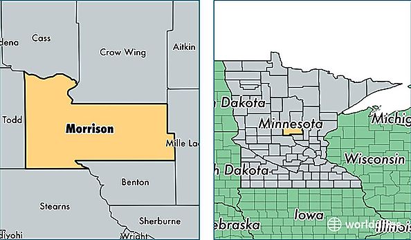 location of Morrison county on a map