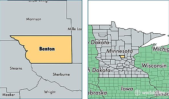 location of Benton county on a map