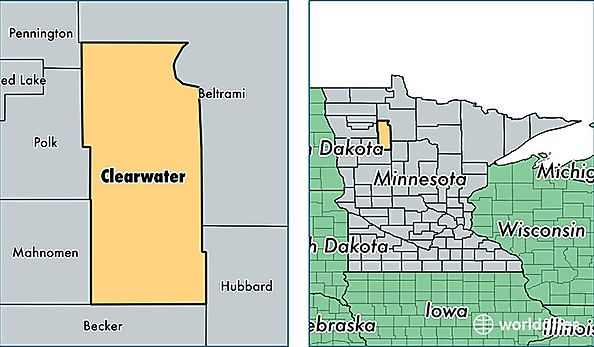 location of Clearwater county on a map
