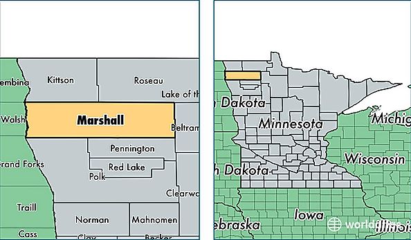 location of Marshall county on a map