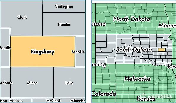 location of Kingsbury county on a map