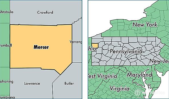 location of Mercer county on a map