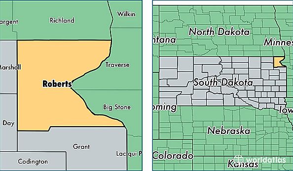 location of Roberts county on a map