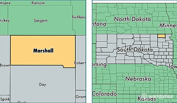 location of Marshall county on a map