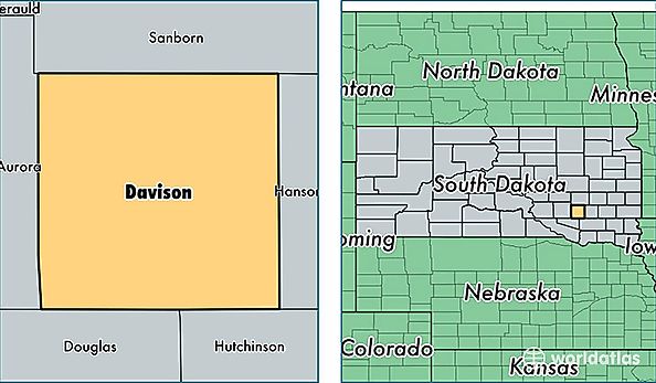 location of Davison county on a map