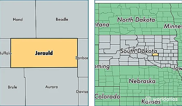 location of Jerauld county on a map
