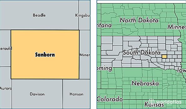 location of Sanborn county on a map