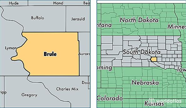 location of Brule county on a map