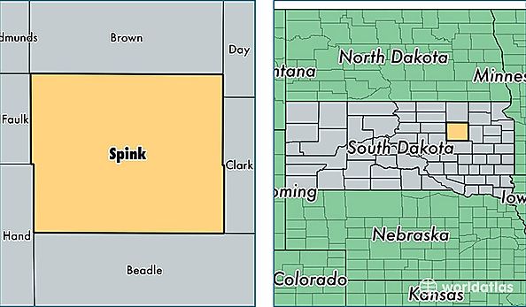 location of Spink county on a map