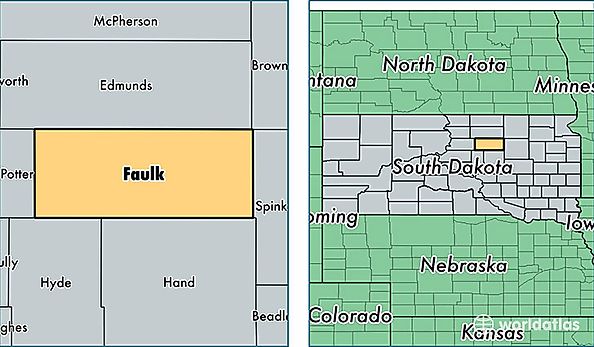 location of Faulk county on a map