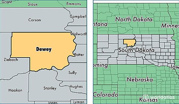 location of Dewey county on a map