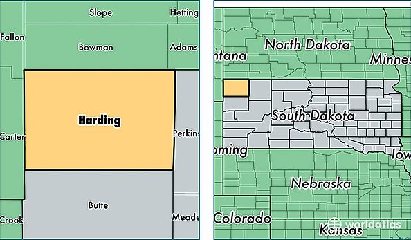 location of Harding county on a map