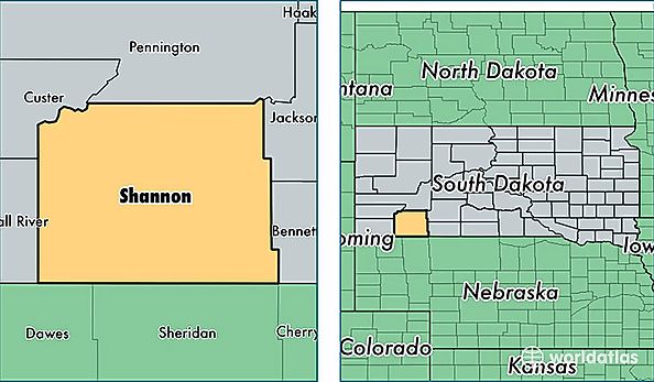 location of Shannon county on a map