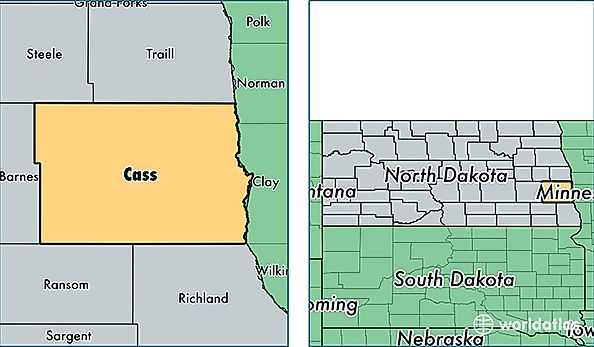 location of Cass county on a map