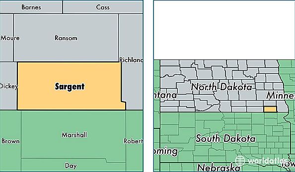 location of Sargent county on a map