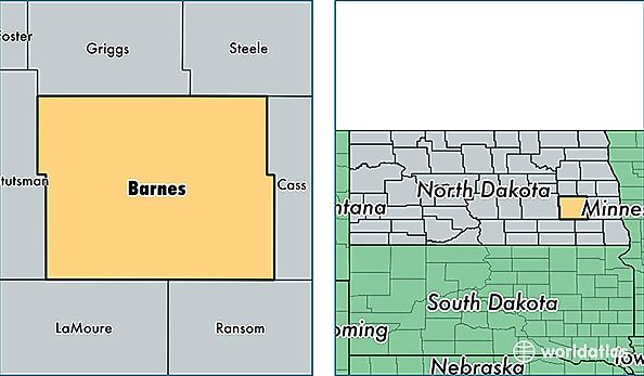 location of Barnes county on a map