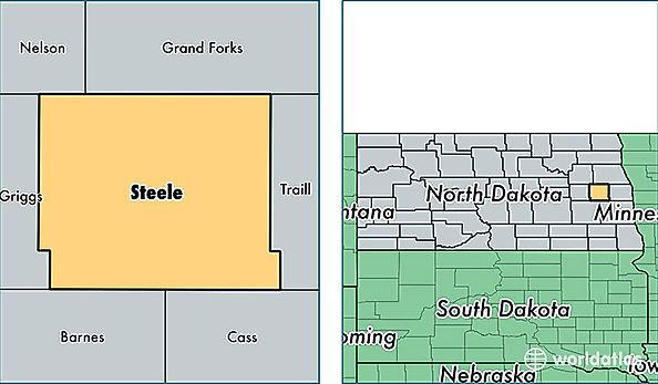 location of Steele county on a map