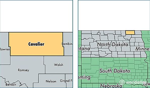 location of Cavalier county on a map