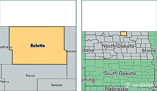 location of Rolette county on a map