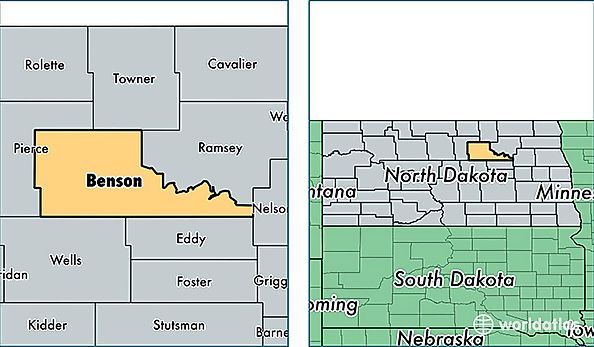 location of Benson county on a map