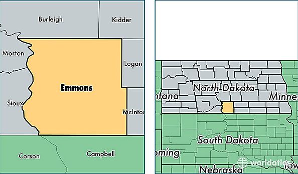 location of Emmons county on a map
