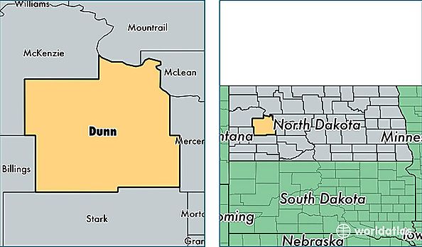 location of Dunn county on a map