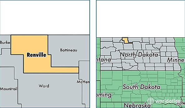 location of Renville county on a map