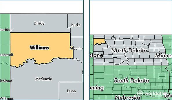 location of Williams county on a map