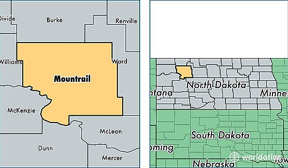 location of Mountrail county on a map
