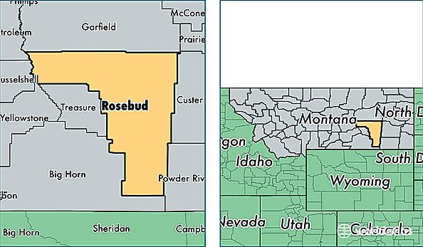 location of Rosebud county on a map