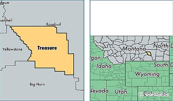 location of Treasure county on a map