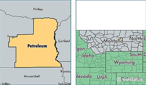 location of Petroleum county on a map