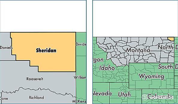 location of Sheridan county on a map