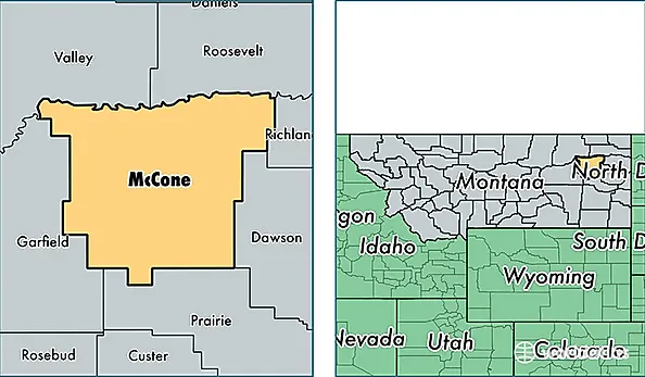 location of McCone county on a map