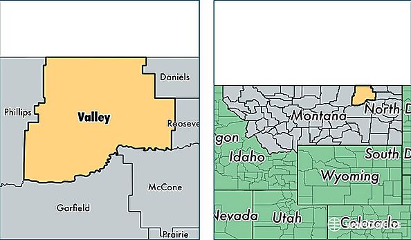 location of Valley county on a map