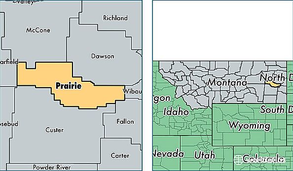 location of Prairie county on a map