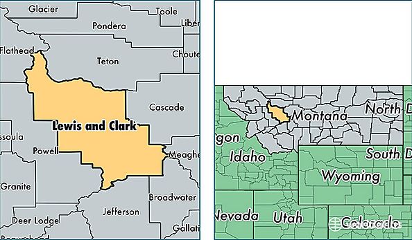 location of Lewis and Clark county on a map