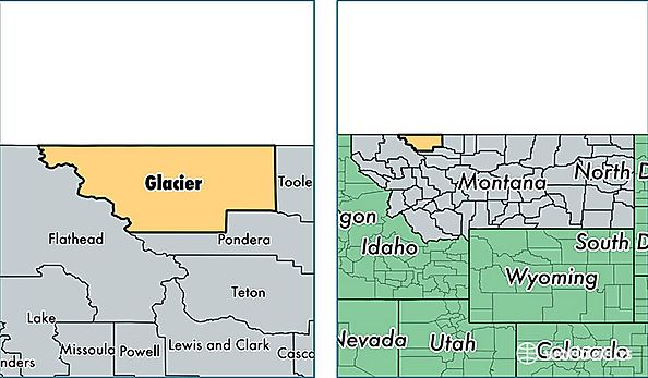 location of Glacier county on a map