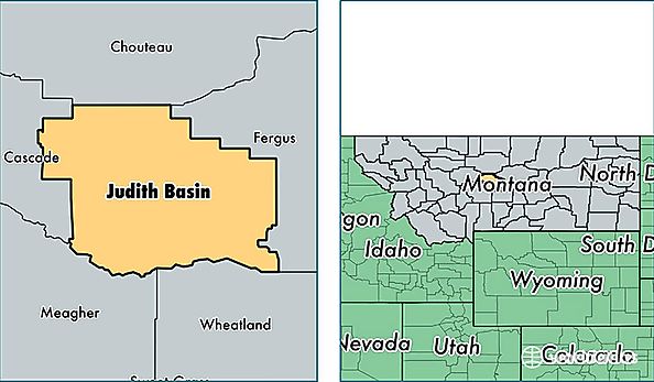 location of Judith Basin county on a map