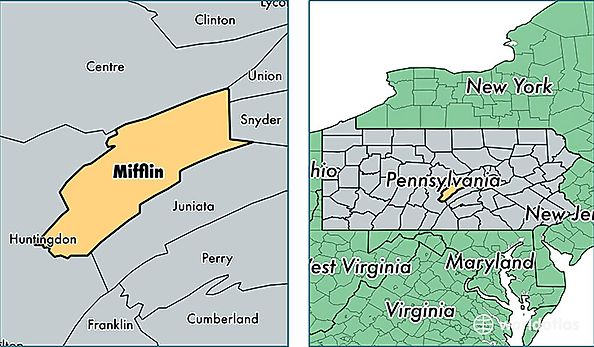 location of Mifflin county on a map