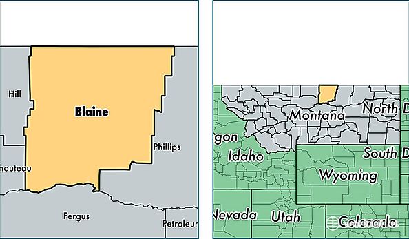 location of Blaine county on a map