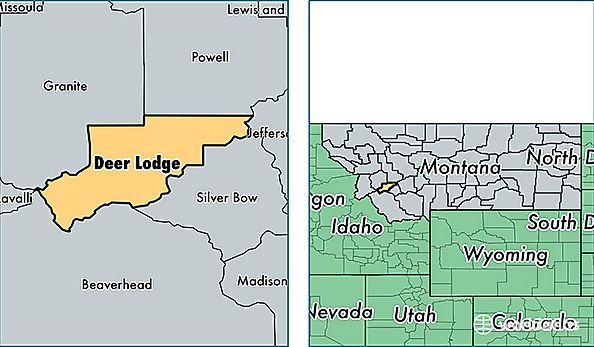 location of Deer Lodge county on a map