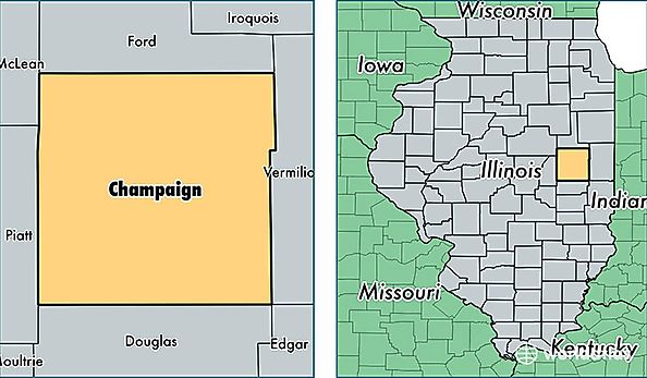 location of Champaign county on a map