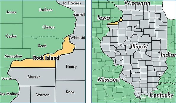 location of Rock Island county on a map