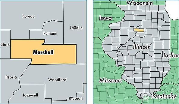 location of Marshall county on a map