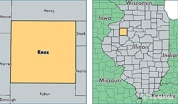 location of Knox county on a map