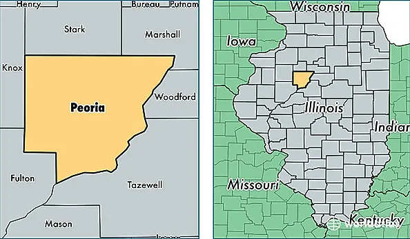 location of Peoria county on a map