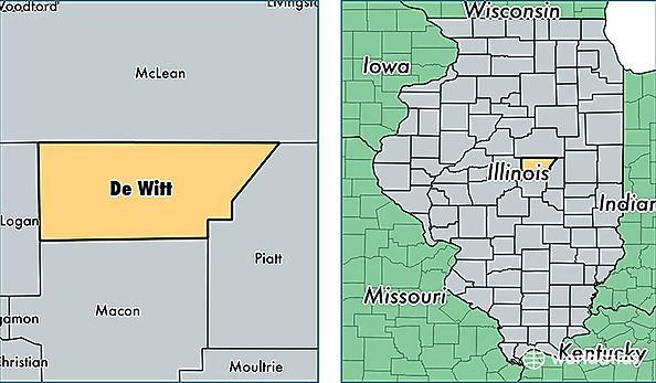location of Dewitt county on a map