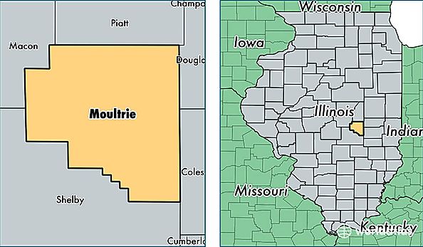 location of Moultrie county on a map